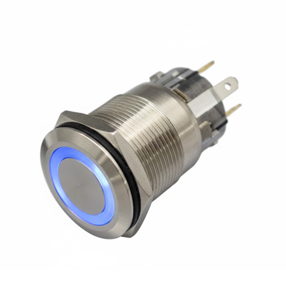 SWITCH BUTON 19MM MAVİ LED ON-OFF(YAYLI)